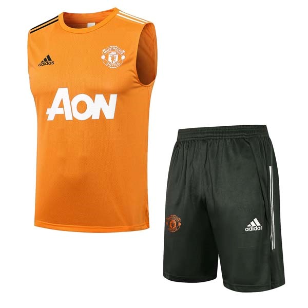 Trikot Manchester United Ärmellos Anzüge 2022 Orange Günstige Fußballtrikots